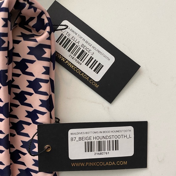 Pinkcolada BEIGE HOUNDSTOOTH BIKINI SET - Picture 8 of 8